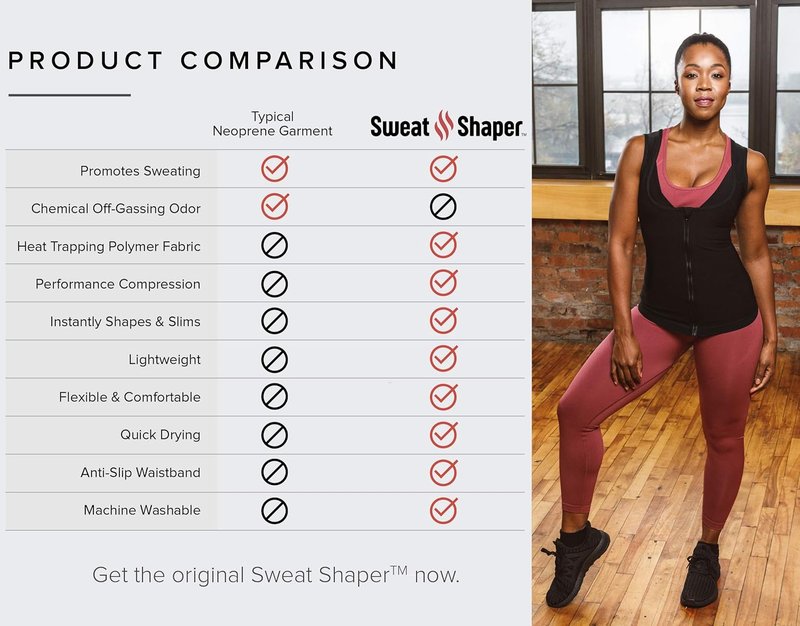Women's Sauna Shirt - Zip Tank Top for Gym & Exercise | Sweat Shaper Design