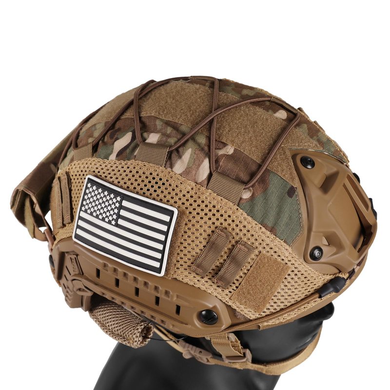 ClrfZebr Adjustable Tactical Helmet with Counterweight Pouch & Cover for Airsoft, Cosplay, Military Gear (CP)