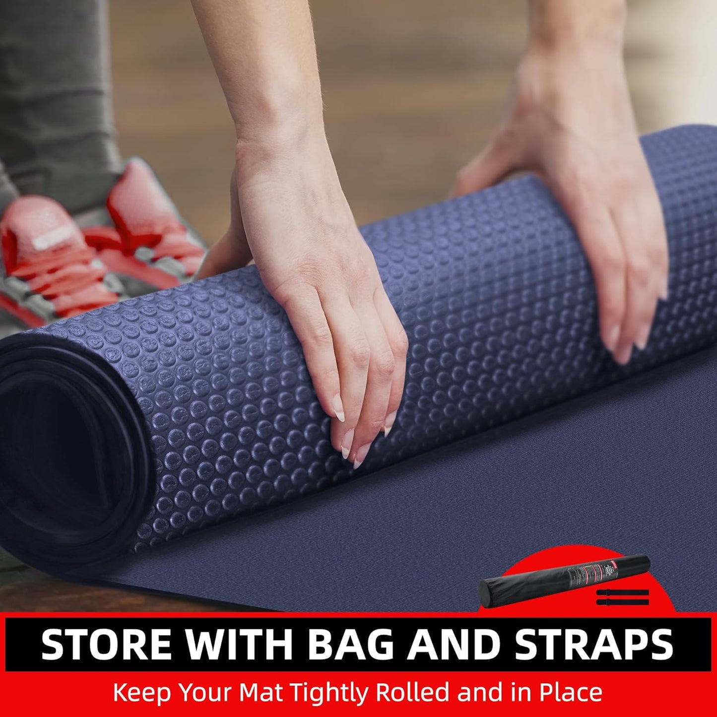 Large Exercise Mat for Home Workout - Extra Thick 7mm High-Density Gym Mat | Multiple Sizes Available