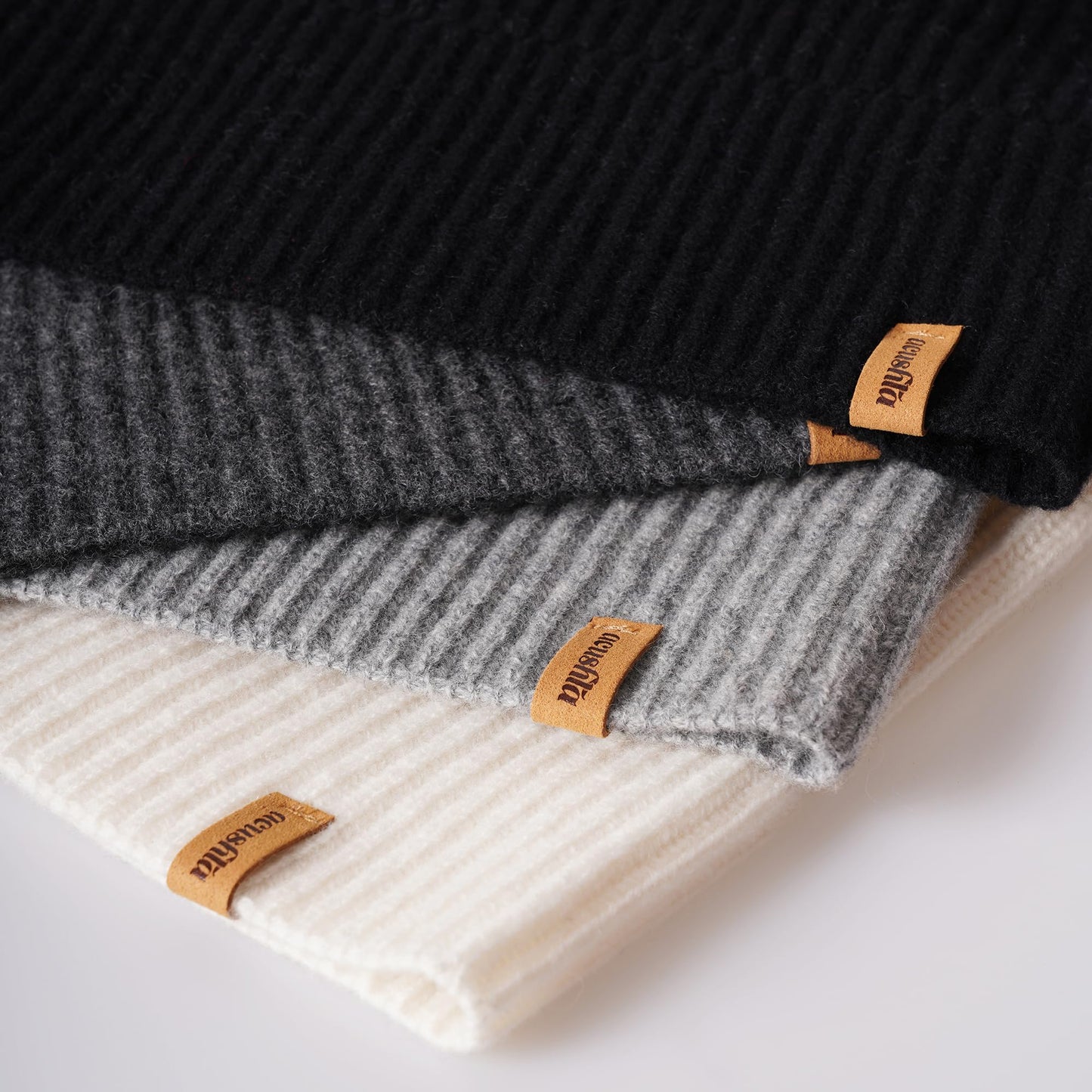 ACUSHLA 100% Merino Wool Beanie for Men & Women Oversize Winter Hat for Big Head Unisex Knit Watch Cap Skull Wrap for Cold Weather, M-L Dark Grey