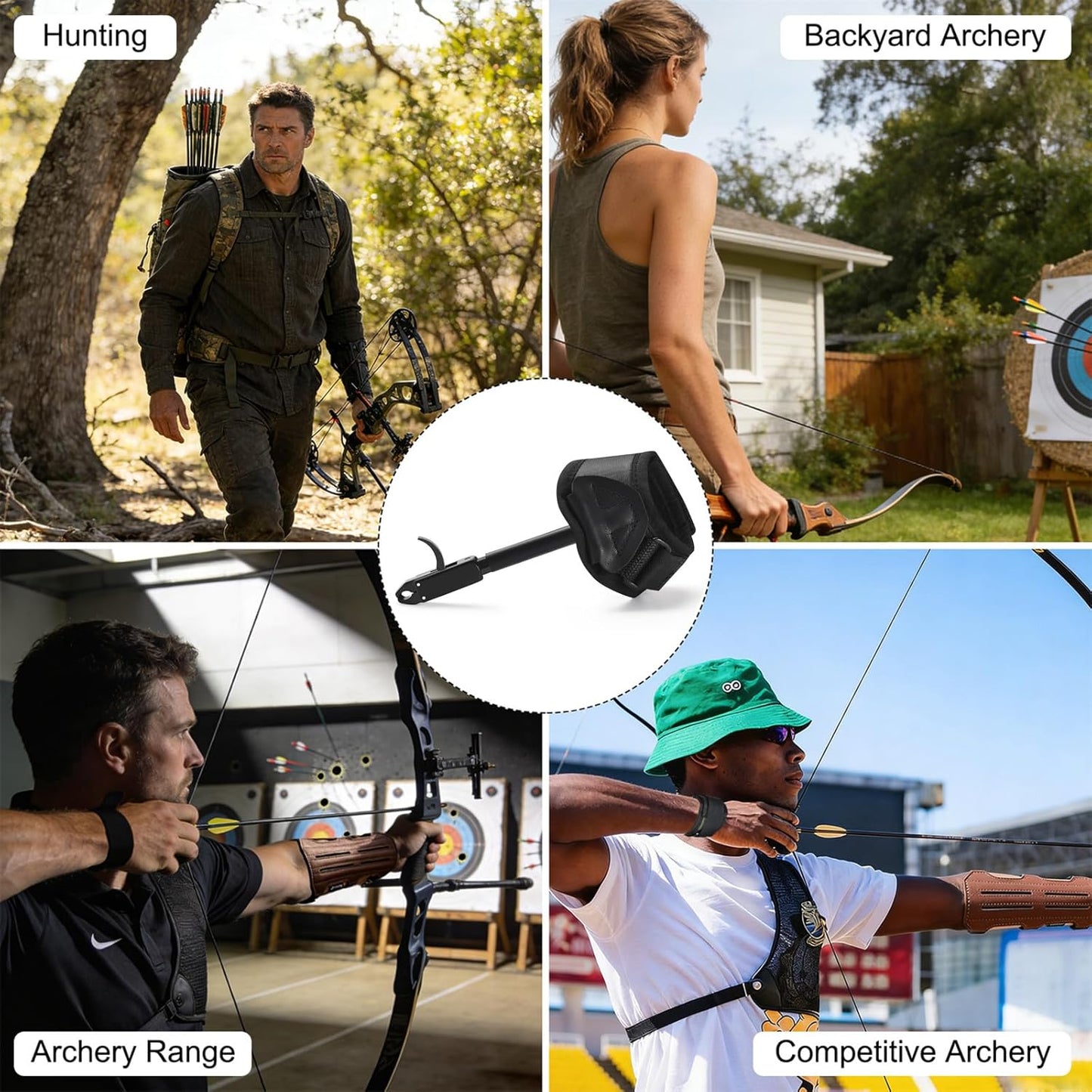 Archery Bow Release - Adjustable Wrist Strap Release Aid for Compound Bows | Fits Youth & Adults, Left/Right Hand
