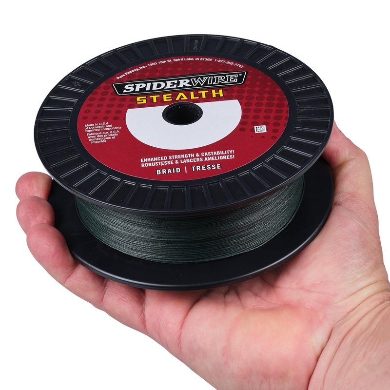 SpiderWire Stealth® Superline, Moss Green, 65lb | 29.4kg, 500yd | 457m Braided Fishing Line, Suitable for Freshwater and Saltwater Environments