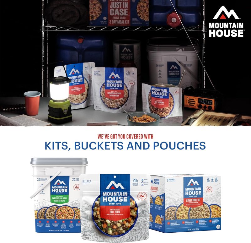 Mountain House Chili Mac with Beef - Freeze-Dried Camping Meal | 4 Servings, 30-Year Shelf Life, 2-Pack