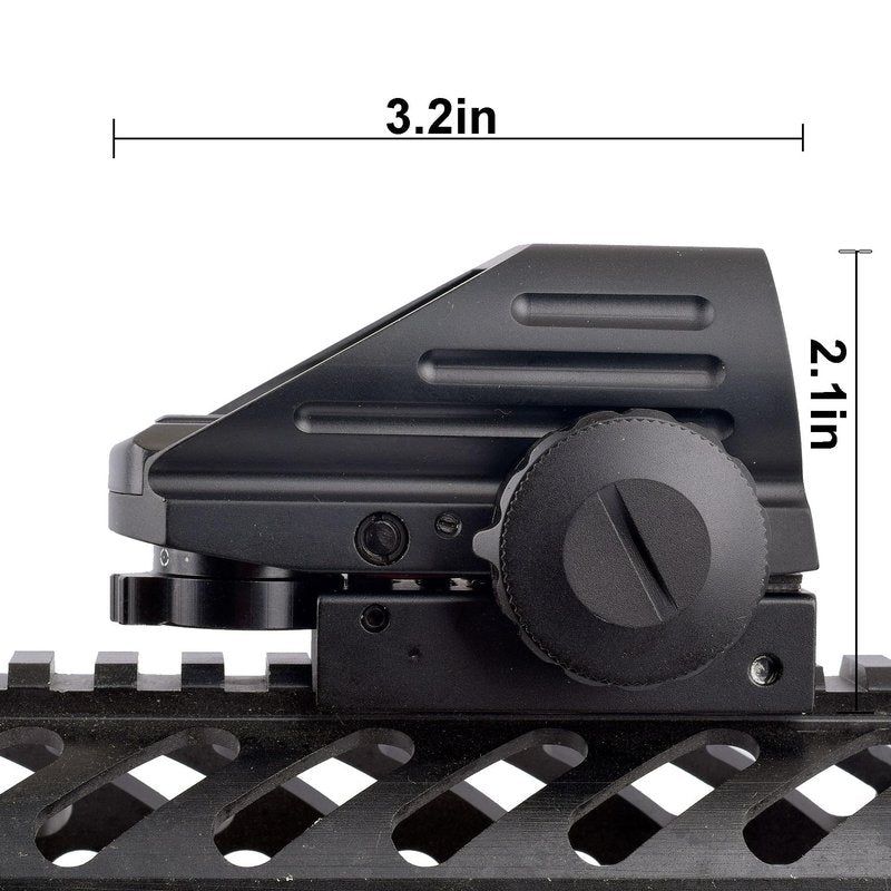 WIPBOTEN Red Green Reflex Rifle Scope Dot Sight with 4 Different Reticle Black
