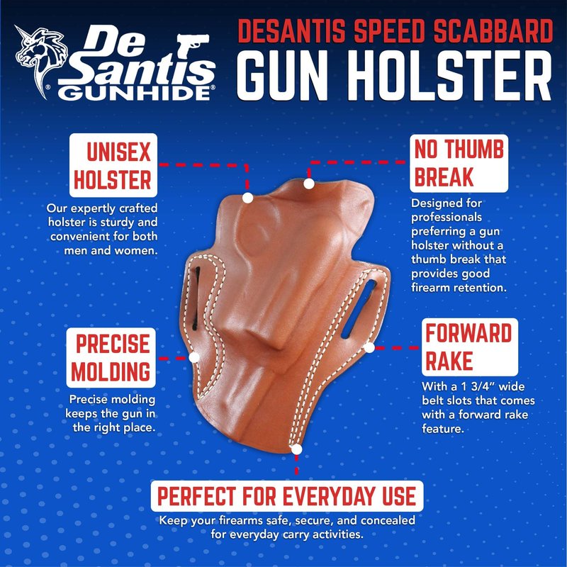 Desantis Speed Scabbard Belt Holster, fits 2 3/4" S&W Governor, Right Hand, Tan