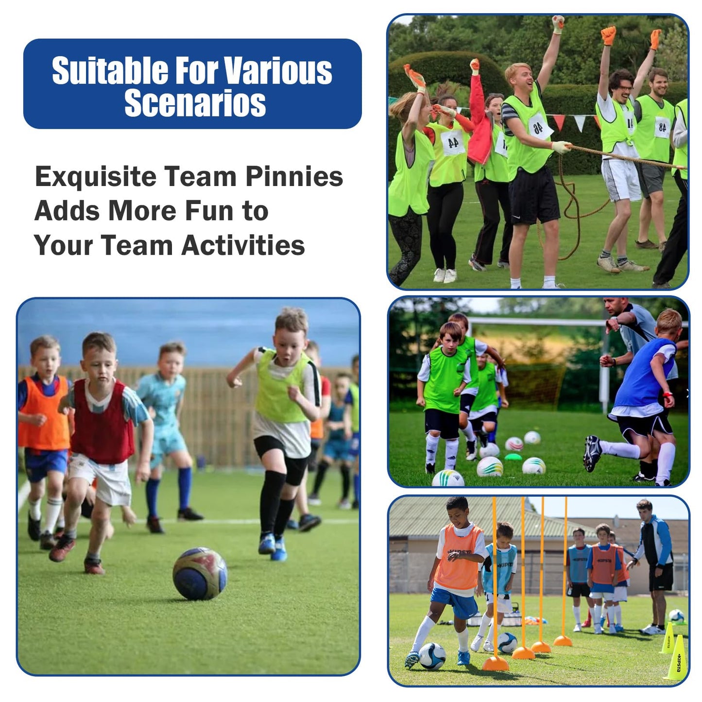 Antoyo Soccer Pinnies Youth with Numbers Scrimmage Team Pinnies Practice Vests Pinnies Jerseys for Basketball Soccer Football Bibs for Youth Adult