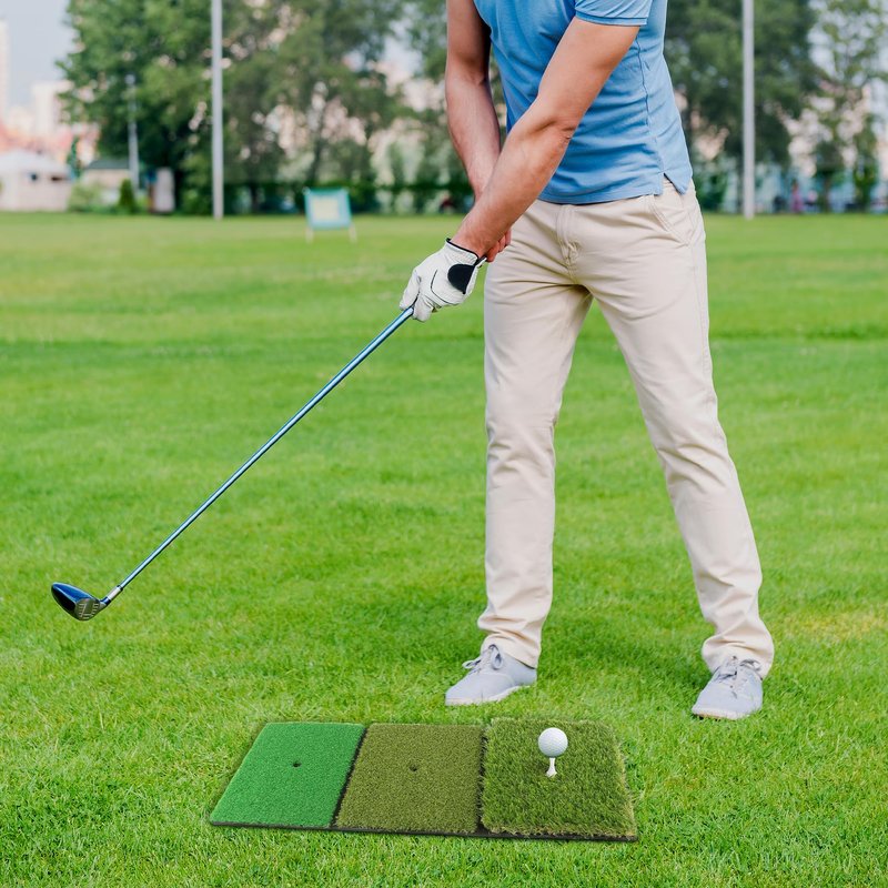 Golf Practice Mats, 3-in-1 Multi-Functional Golf Mat - Artificial Turf Golf Training Aids for Hitting,Swing & Putting Training -Perfect for Indoor & Outdoor Golf Practice (Upgrade Version)