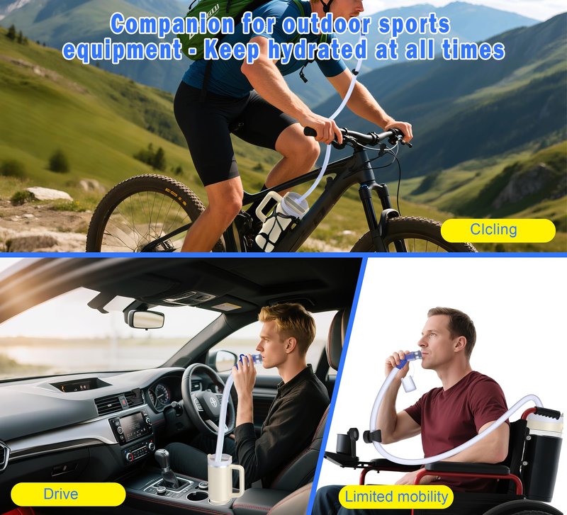 Tube Adapter System - Hands-Free Drinking System for Stanley 30oz, 40oz Tumblers | Leak-Proof Silicone Hose Kit with Magnetic Clip & Cleaning Brush | BPA-Free Travel, Hiking, Wheelchair Accessible