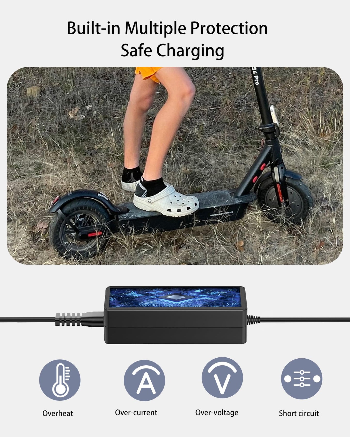 VHBW 42V Charger for Roinside Electric Scooter Compatible with Roinside UP2, UP6, UP6-1, UP8, U2, P1 – Fast & Safe Replacement Power Supply (Not for SUP10/SUP20)