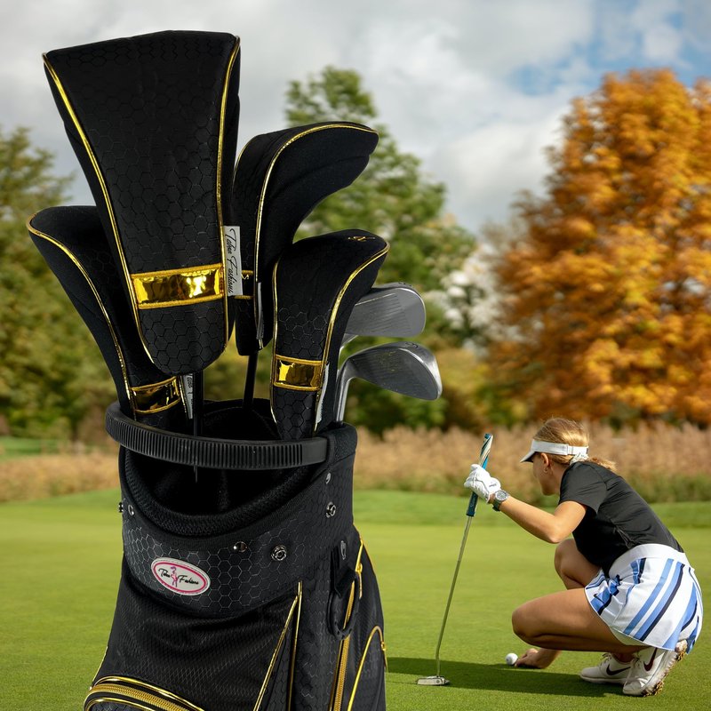 Taboo Fashions Monaco Golf Club Covers for Women - Numbered Golf Headcovers Set for Driver, Fairway and Hybrid Clubs - Weather Resistant, Pack of 4 (Red Roses)