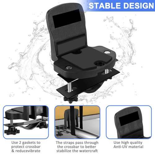 DRSPORTS Heavy Duty Universal Kayak Rack and Canoe Carrier Rooftop Mount on SUV, Car and Truck Crossbar with Bow and Stern Lines Suitable for Canoe, SUP, Kayaks, Surfboard with 2 pcs Tie Down Straps