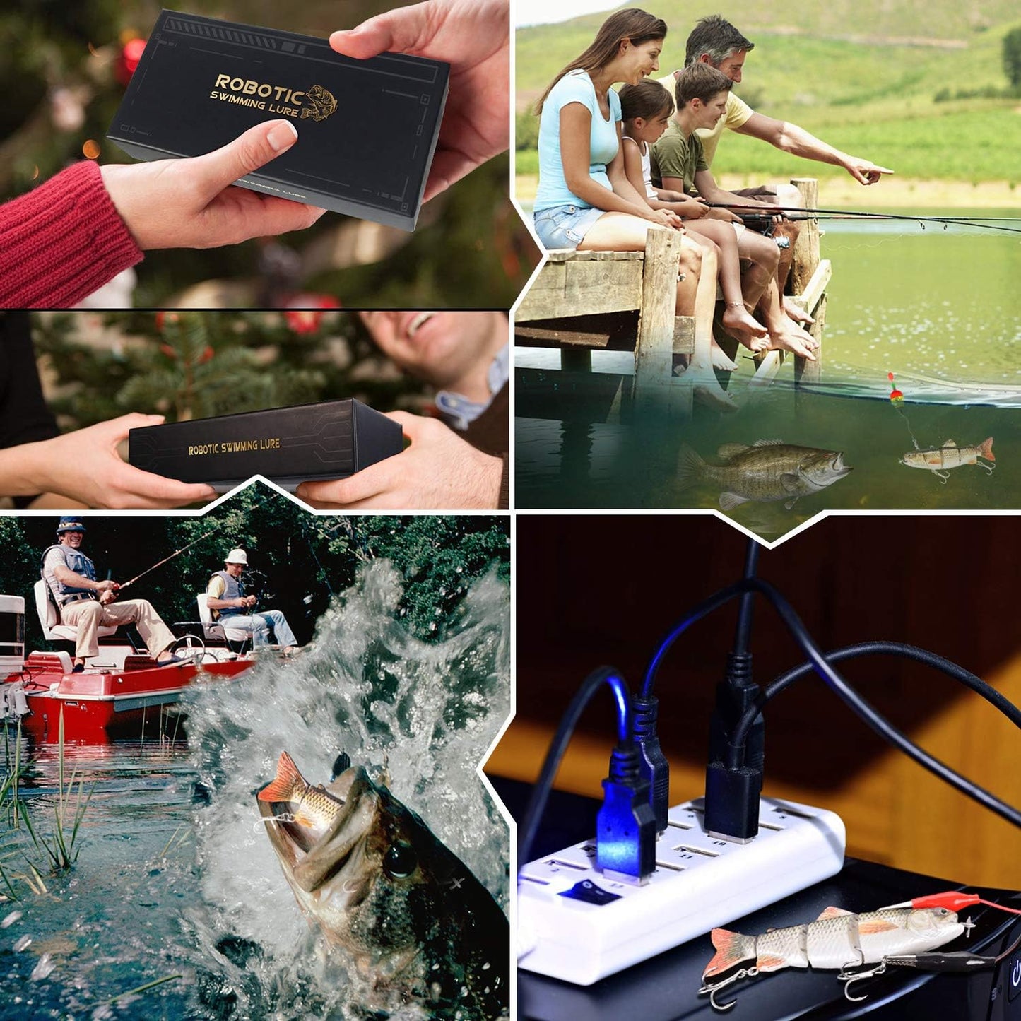 Robotic Fishing Lures - USB Rechargeable LED Light Wobbler | 5.12” Multi-Jointed Swimbaits