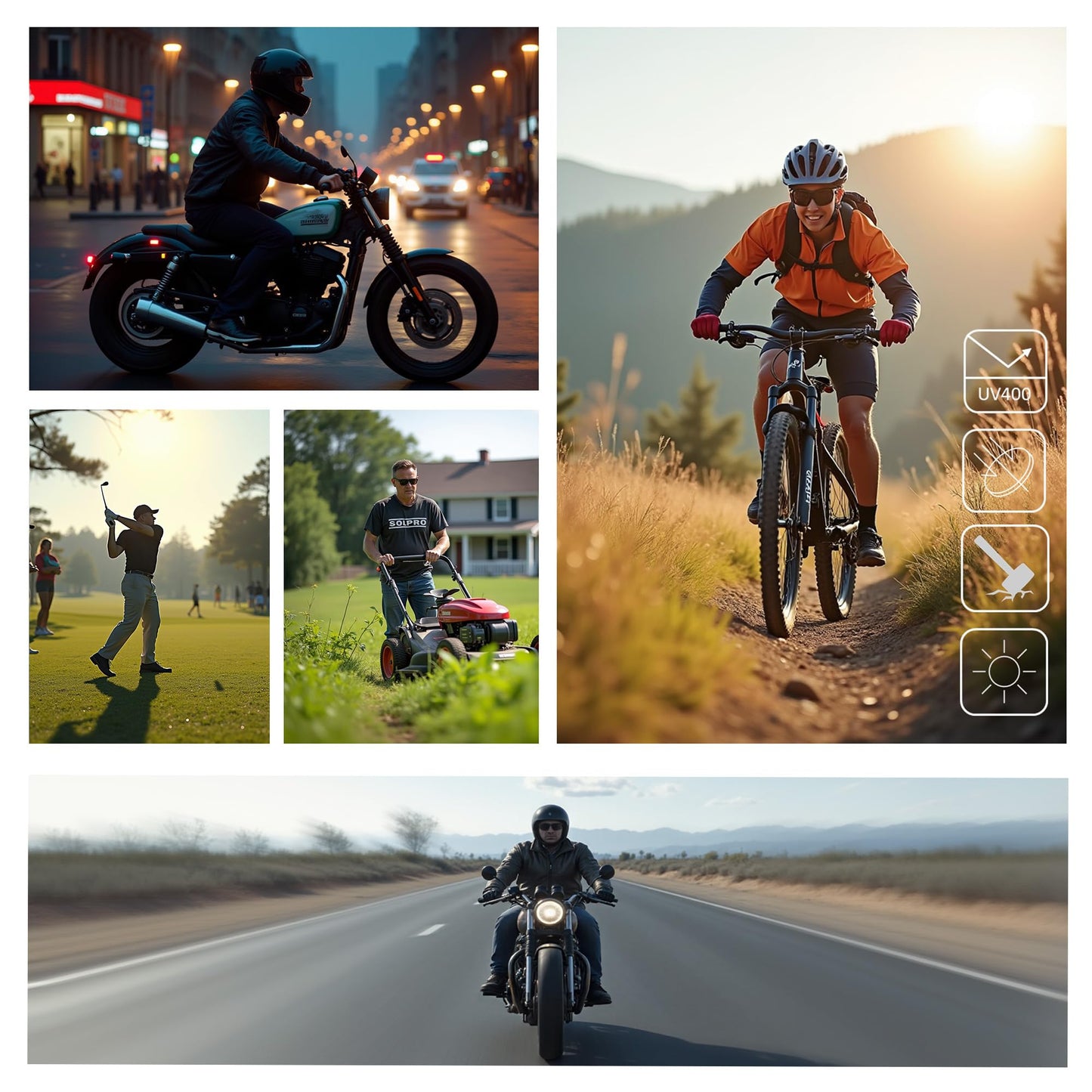 SOL PRO Powersports Safety Goggles, ANSI, Zero‑Pressure, Durable Anti‑Fog, Riding, Hunting Shooting, Fit Men and Women
