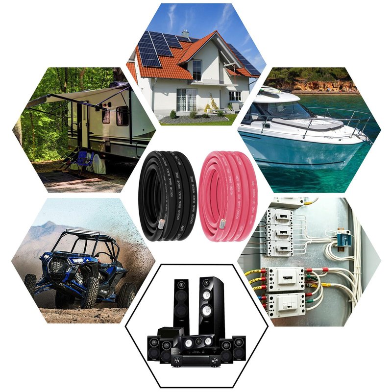 8 Gauge Marine Wire 8 AWG Marine Grade Wire Include 8 Gauge 10FT Red & 10FT Black,8 AWG Tinned Copper Boat Cable for Automotive Boat Speakers Battery Solar Outdoor RV Camper Trailer