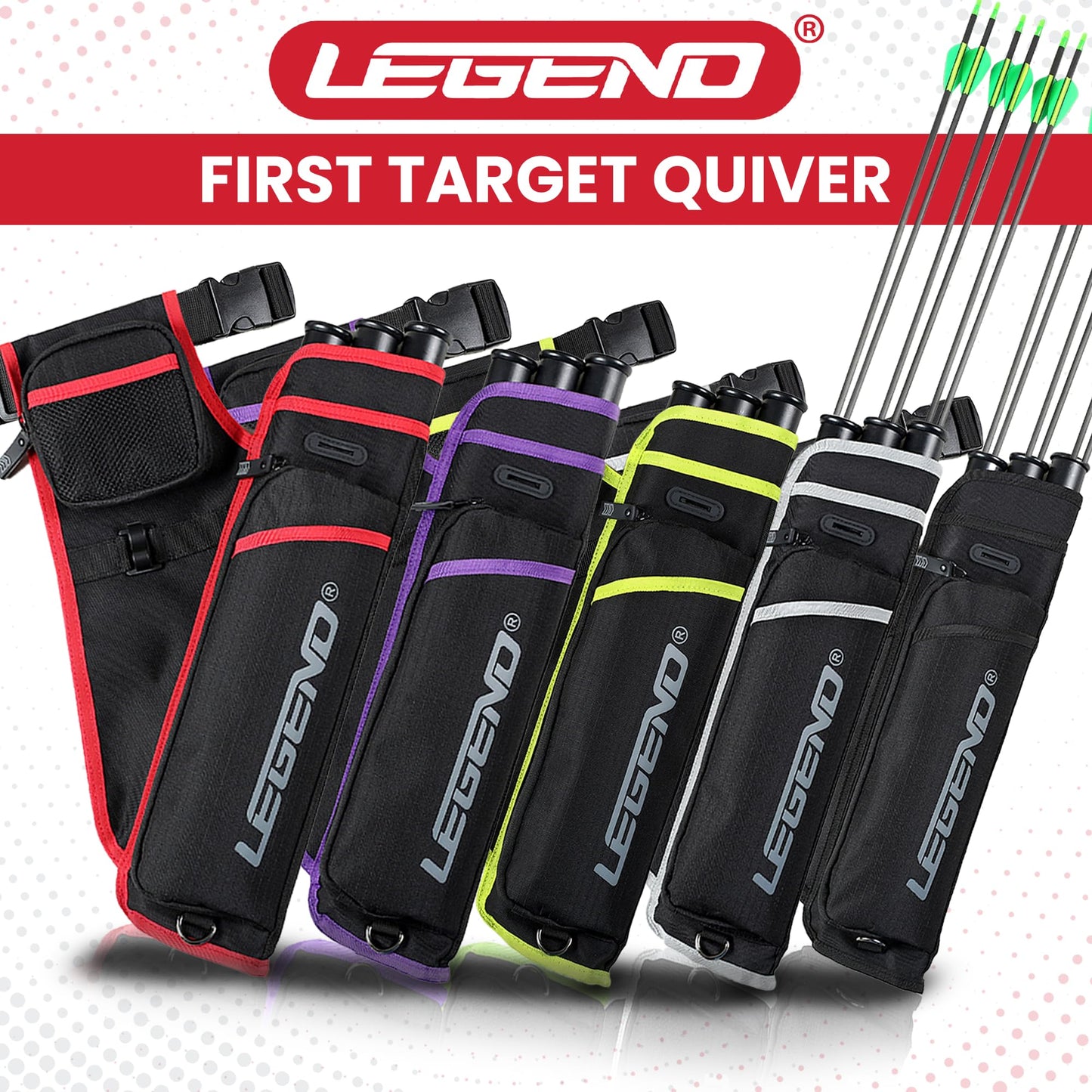 Legend First Hip Quiver, Right Hand Archery Quiver - Black
