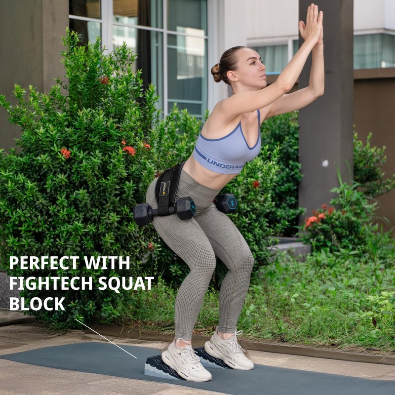 Exercise Hip Thrust Belt with Slip-Resistant Padding - Easy to Use with Dumbbells, Kettlebells, or Plates - Protects Your Hips for Gym, Home Workouts, or On the Go (Black)