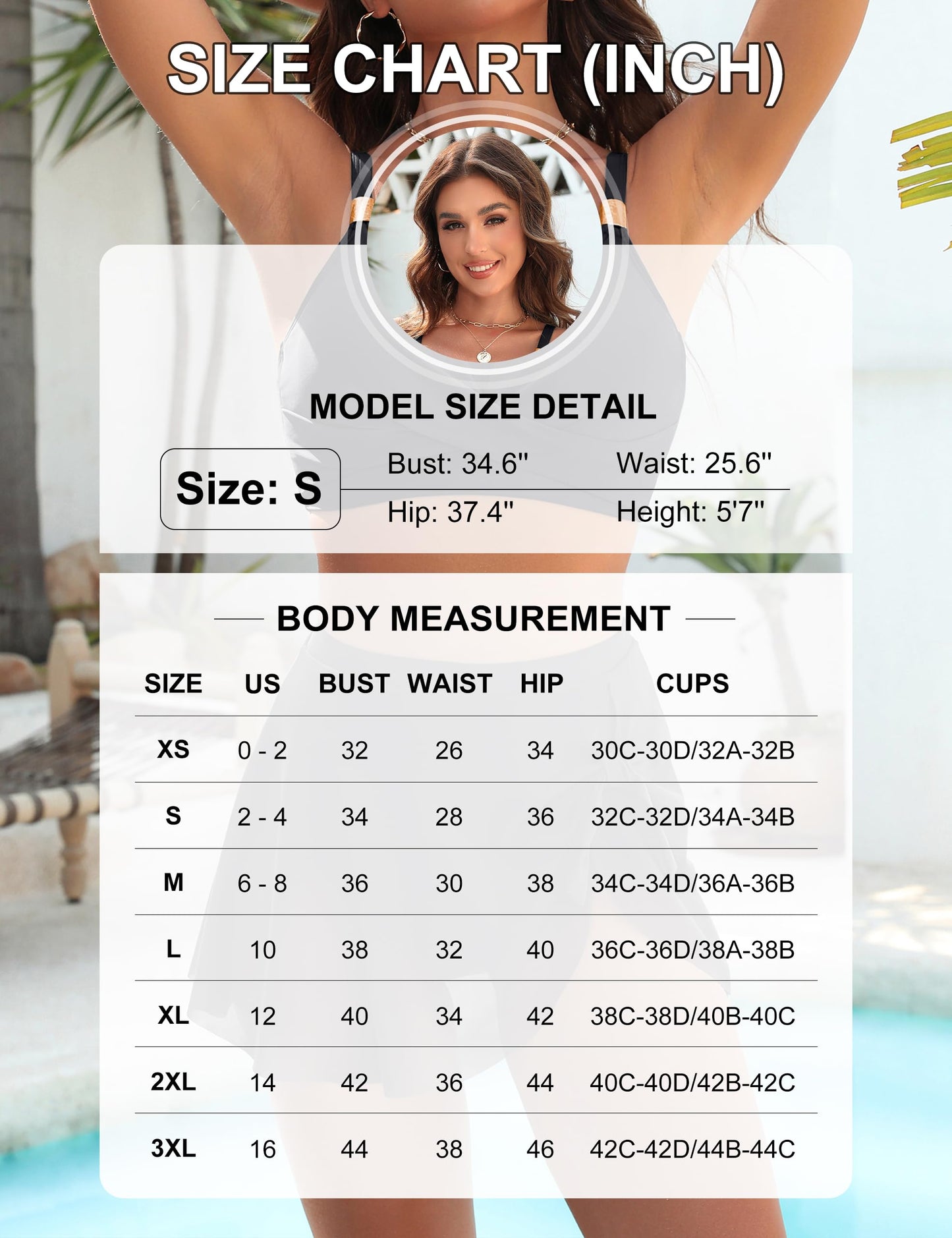 Blooming Jelly Women Tummy Control Swimsuit High Waist Bikini L Blue Green