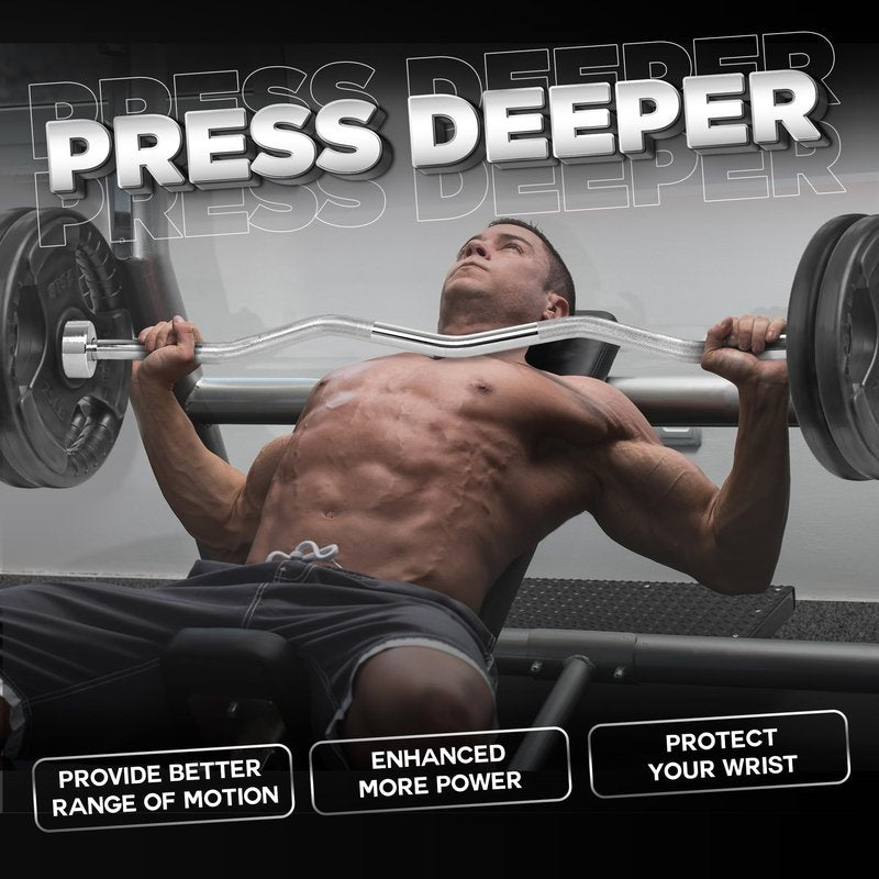 Yes4All Metal Olympic Barbell Curl Bar 200 lbs - Elevate Your Strength Training