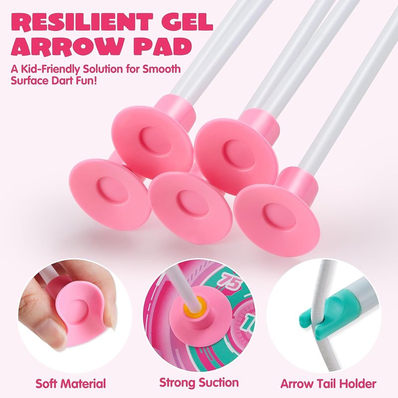 Pink Bow and Arrow Set for Girls - LED Light Up Archery Toy with 9 Suction Cup Arrows | Indoor Outdoor Fun Ages 3-12