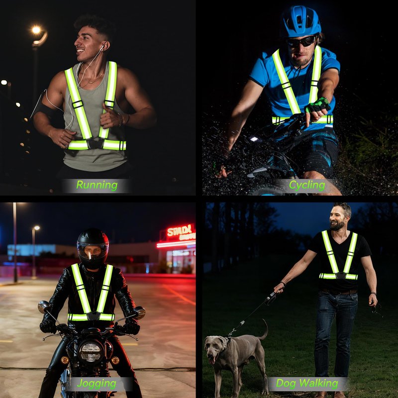 UMIKOOL DIRECT 10PCS Reflective Vest Running Gear, High Visibility Adjustable Safety Vest for Outdoor Motorcycle, Dog Walking