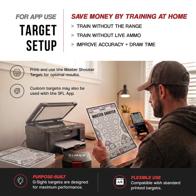 G-Sight ELMS Plus Cartridge 9mm | Dry Fire Laser Training System | Free iPhone/Android App