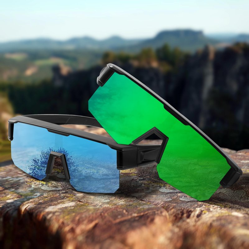 GRFISIA Polarized Fit Over Glasses Sunglasses for Men Women, UV Protection Sports Wrap Around for Driving Cycling Fishing