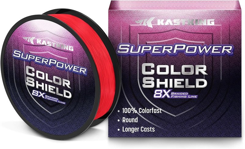 KastKing Superpower ColorShield Braided Fishing Line - Colorfast, 100% UHMWPE Fiber, Smooth & Strong | High Abrasion Resistance, Near Zero Stretch