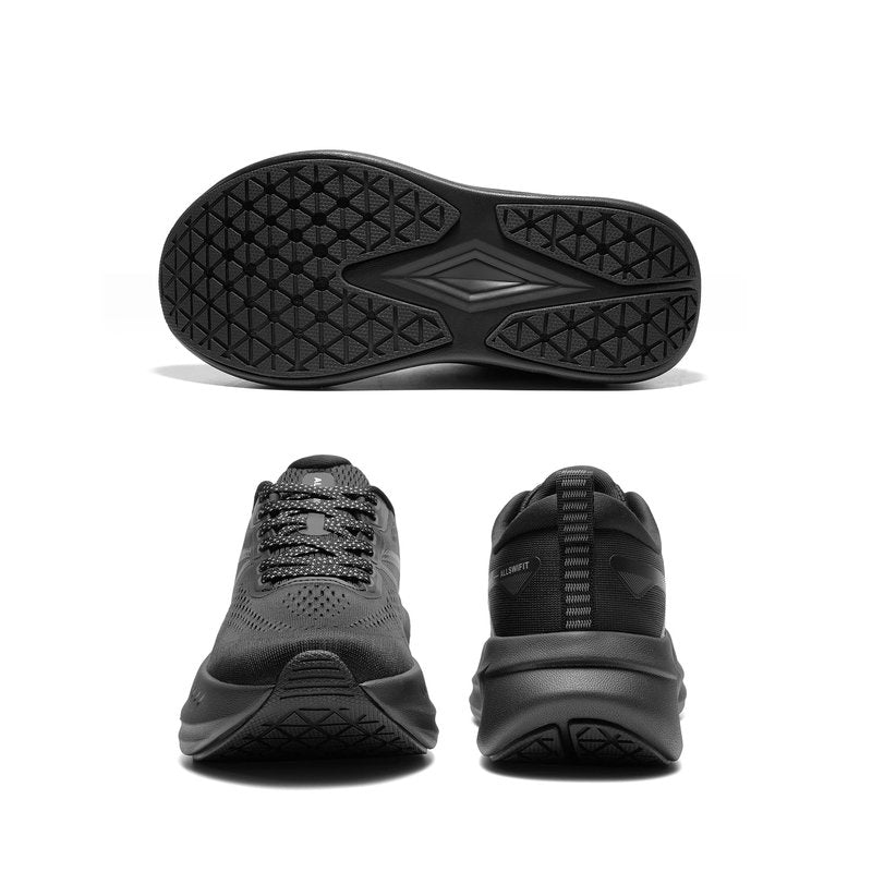 ALLSWIFIT Women's Road Running Shoes Cushion Tennis Shoes Non-Slip Comfortable Lightweight Gym Workout Athletic Arch Support Walking Sneakers Active5K,Size 8.5,All Black,AWUMRS2503