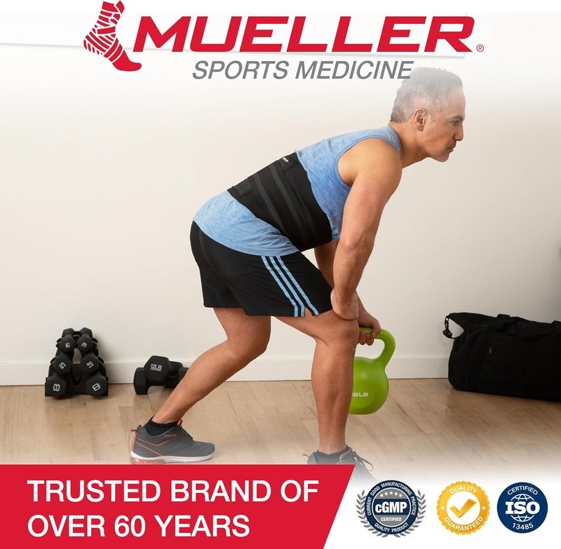 MUELLER Adjustable Back Brace for Pain Relief | Support for Upper & Lower Back, Sciatica, Scoliosis - Black