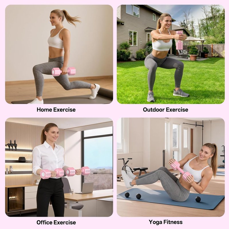 JOROTO Adjustable Dumbbell Set - 4-in-1 Hand Weights for Home Gym | 16LBS/22LBS with Soft Grip Handles