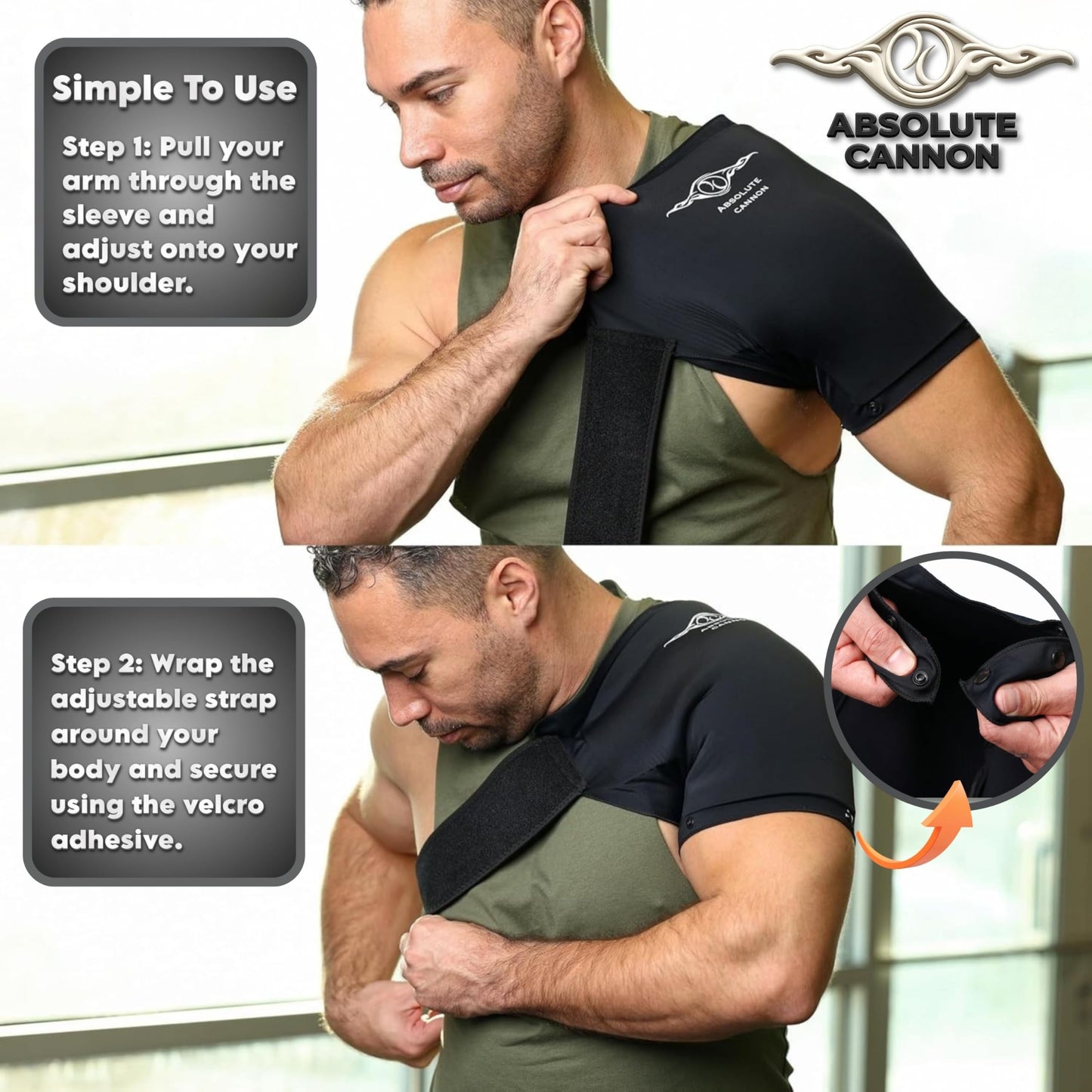 Hot & Cold Shoulder Brace for Men & Women - Rotator Cuff Shoulder Brace - Compression Sleeve for Pain Relief - Adjustable Shoulder Support Sling - Reusable Ice & Heat Therapy Wrap - Fits Left & Right