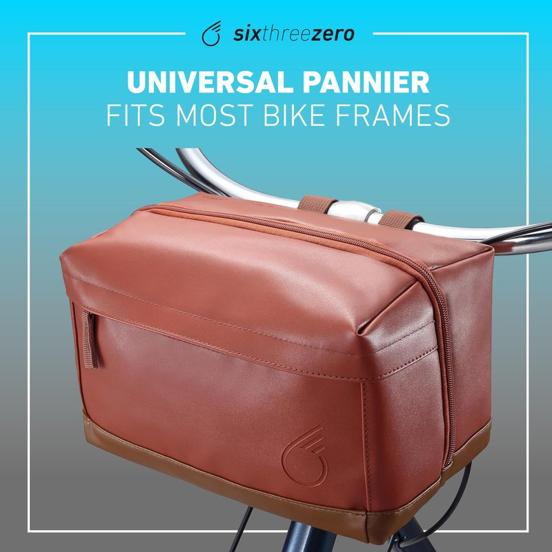 sixthreezero Front Handlebar Bike Bag, Bicycle Front Cargo Storage with Adjustable Straps, 7.5L Capacity, Brown