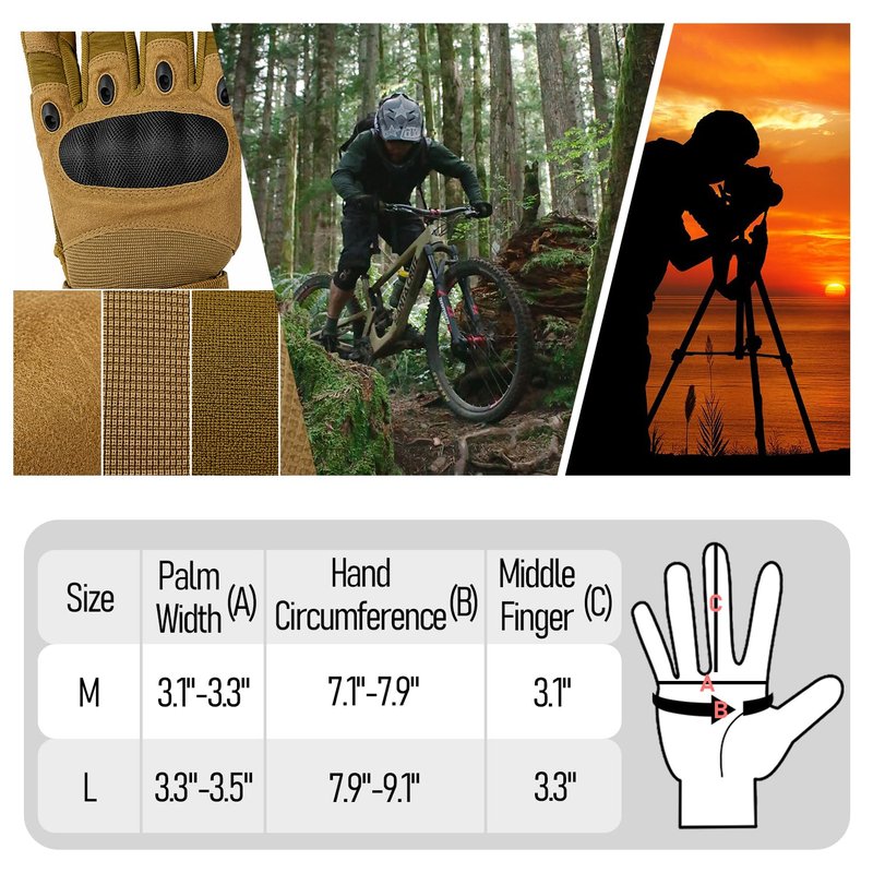 Sutekus Black Fingerless Tactical Gloves with Hard Knuckle Protection for Adults, Outdoor Activities, Sports, Work, Touchscreen Operation (Medium)