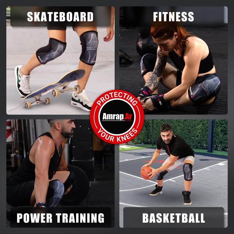 AMRAP.AR 7mm Knee Sleeves (size M - Pair) | Neoprene Knee Sleeve for Weightlifting Men and Women & Powerlifting | High-Performance Gym Reaper Knee Sleeves Compression Support for Squats, Weight Lifting