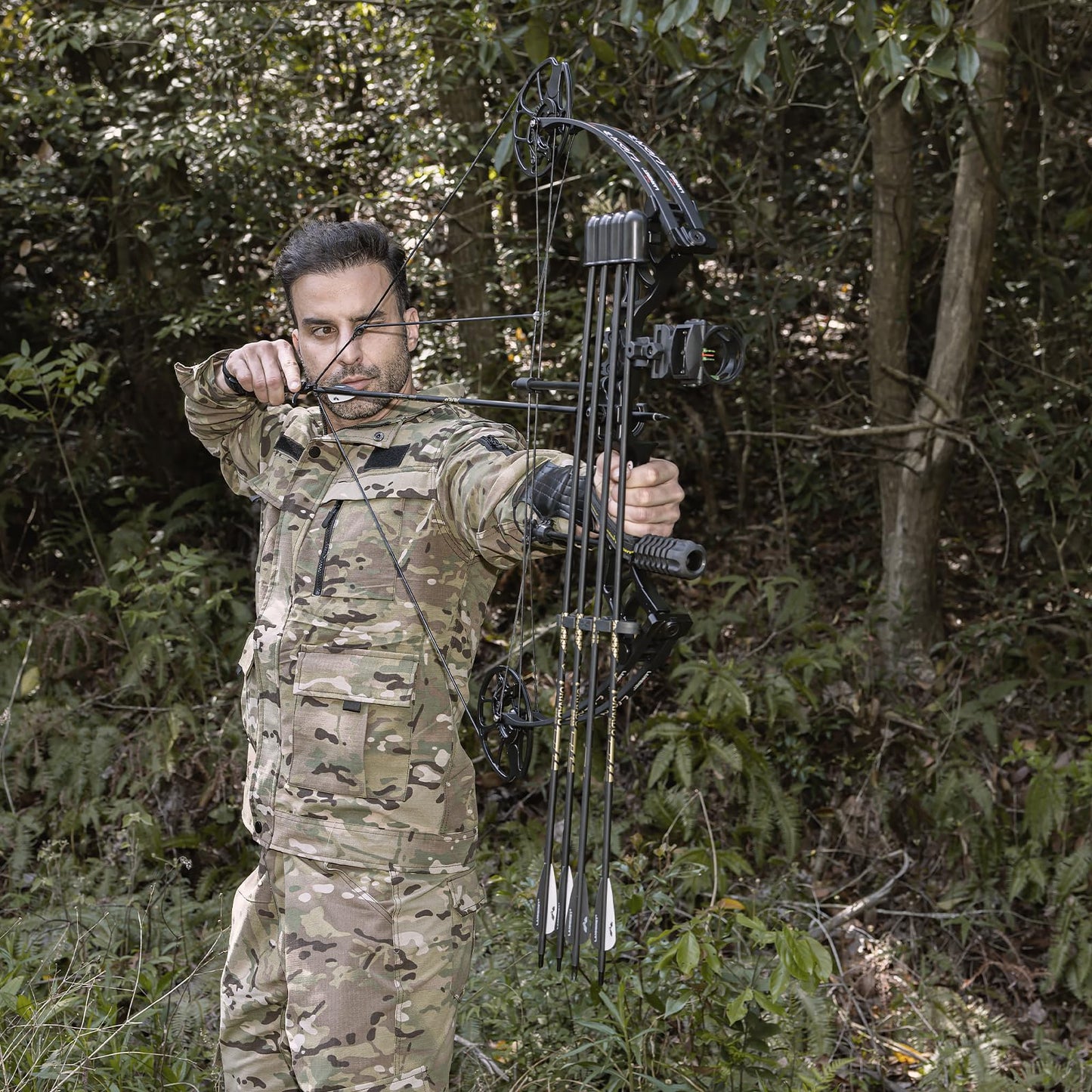 Lanneret Compound Bow and Archery Sets - Right Hand Archery Compound Bows 0-70 lbs Draw Weight Adjustable for Adults and Beginners,25"-31" Draw Length,up to IBO 320 fps,Archery Hunting Bow Set,Black