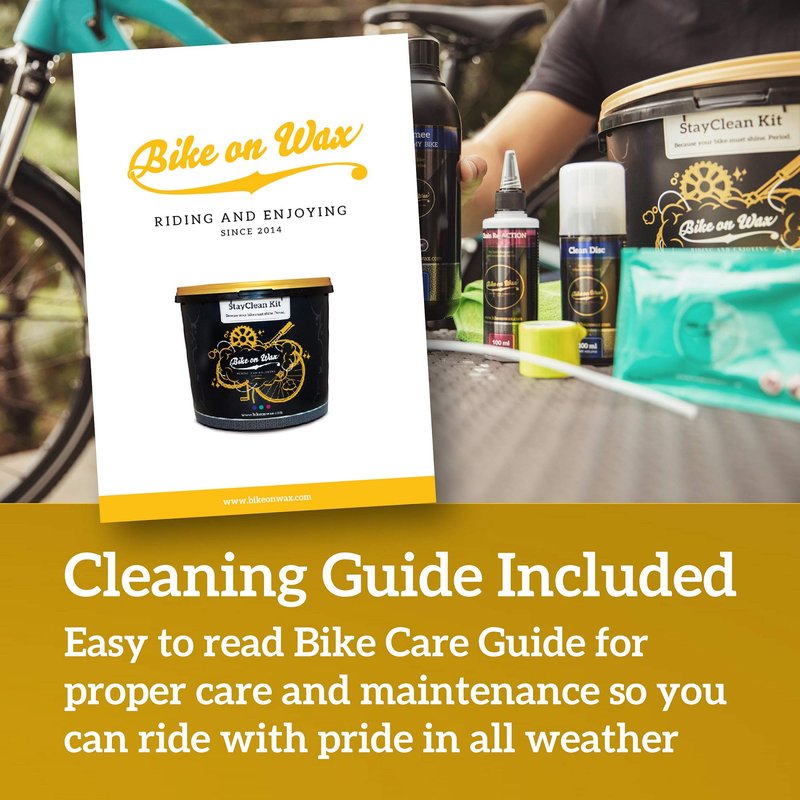 BIKE on Wax Complete Bicycle Cleaning Kit | Ultimate Bike Care Bucket | Cleaning Kit for All Types of Bikes | StayClean Kit for Total Bike Care