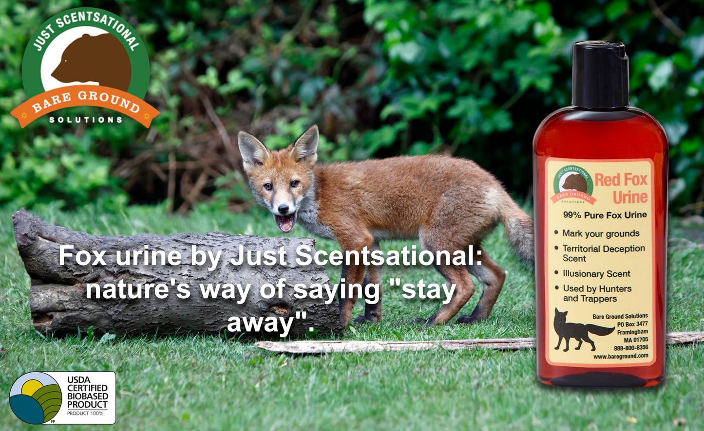 Just Scentsational FU-4 Red Fox Urine for Gardens, Hunters, and Trappers, 4 oz