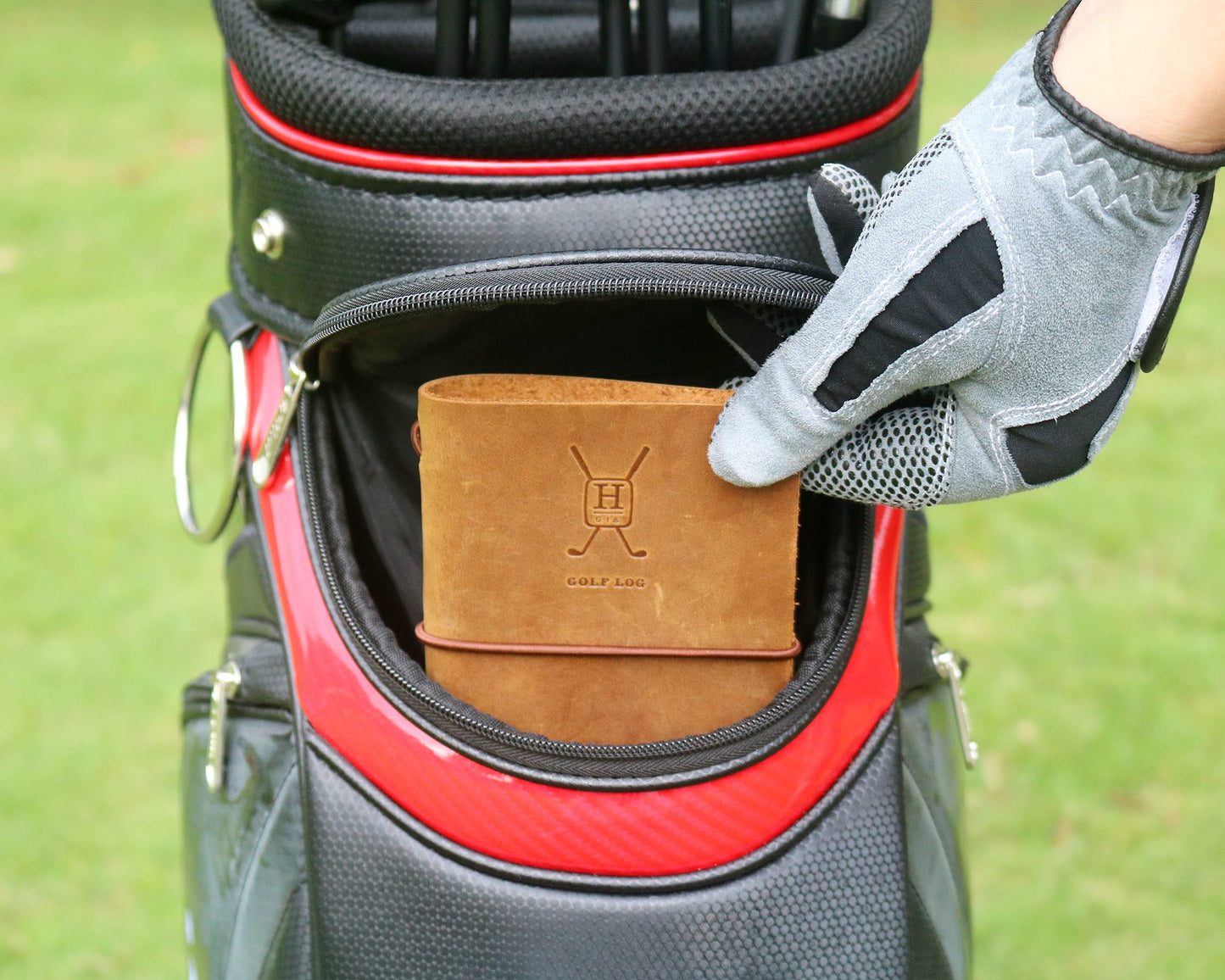 Handy Picks Leather Golf Log Book, Handmade n Refillable, Golf Log n Yardage Book Included, Buckskin