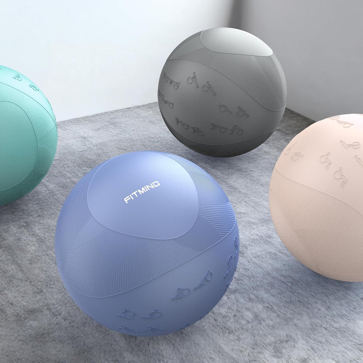Extra Thick Yoga Ball - Anti-Burst, Slip Resistant Exercise Ball with Pump | 22in, 26in, 30in Sizes for Pilates & Physical Therapy