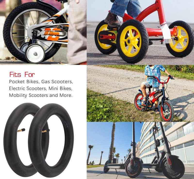 12 1/2 x 2 1/4 Tube Inner Tube 12.5 x 2.25 Tire 2 Pack for Pocket Bikes, Gas Scooters, Electric Scooters, Mini Bikes, Mobility Scooters and More