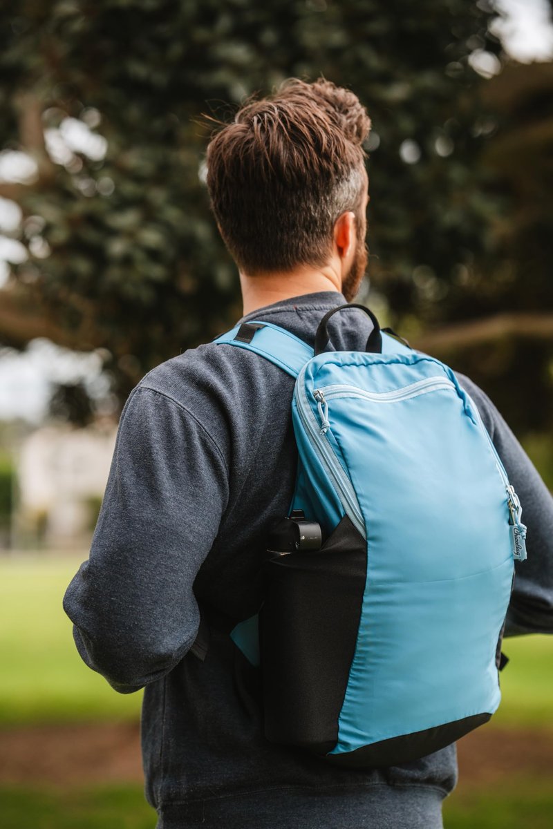 ChicoBag Travel Pack rePETe + Refine | Eco-friendly Lightweight and Packable Travel Backpack (Obsidian)