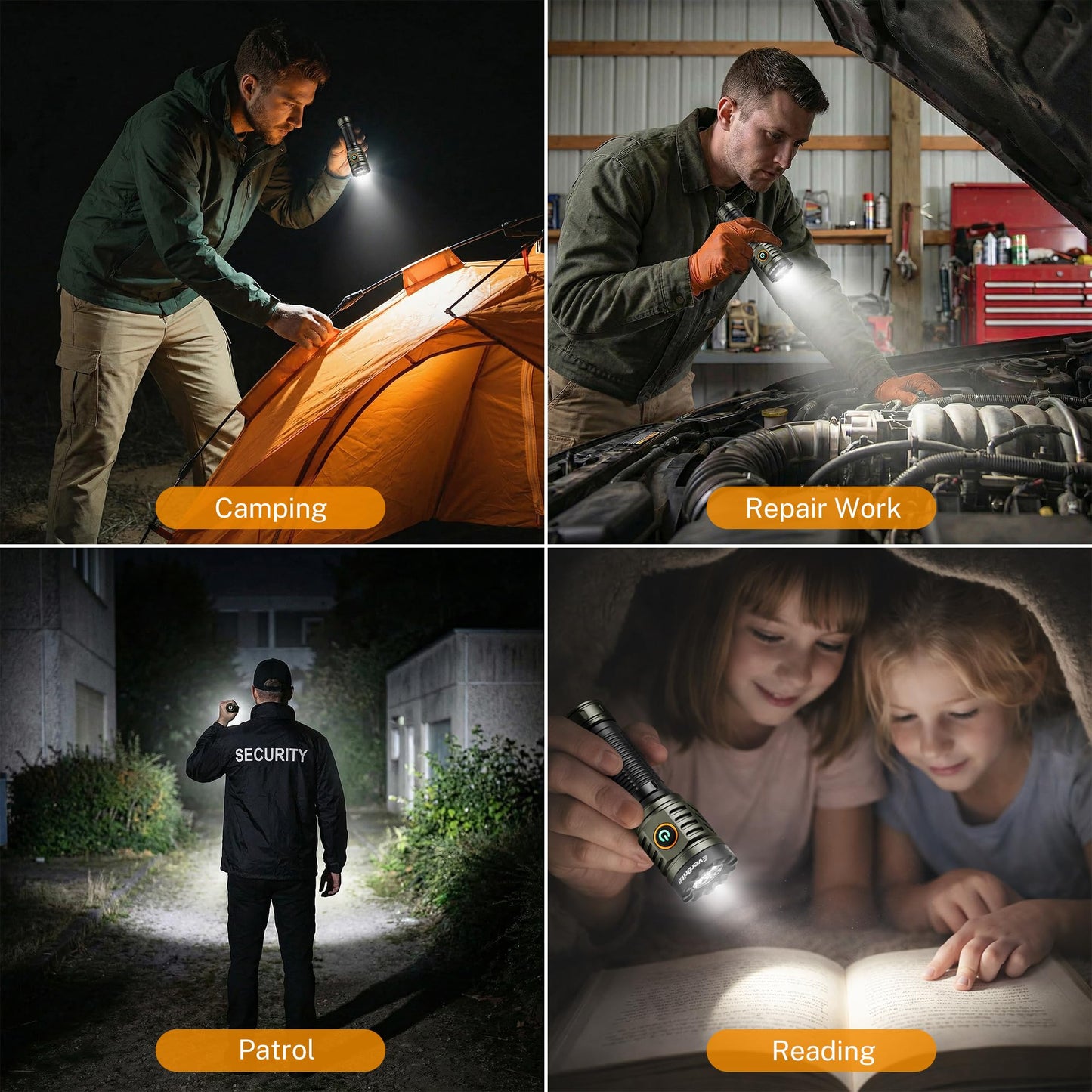 EverBrite 2000LM Rechargeable LED Flashlight, Super Bright Pocket EDC Flashlight with Magnetic Base, 6 Modes & Memory Function, Waterproof Aluminum Flash Light for Camping, Emergency, Power Outage