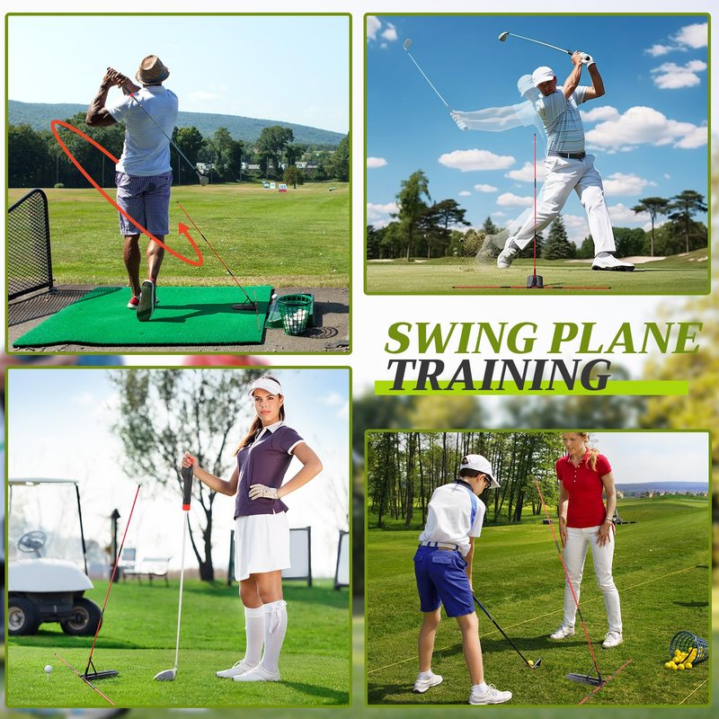 JolliLudo Golf Alignment Sticks & Swing Trainer Set Adjustable 7-Angle Holder & Grip Trainer Aid Portable Sectional Design for Swing Plane & Path Correction Training Equipment(Orange)