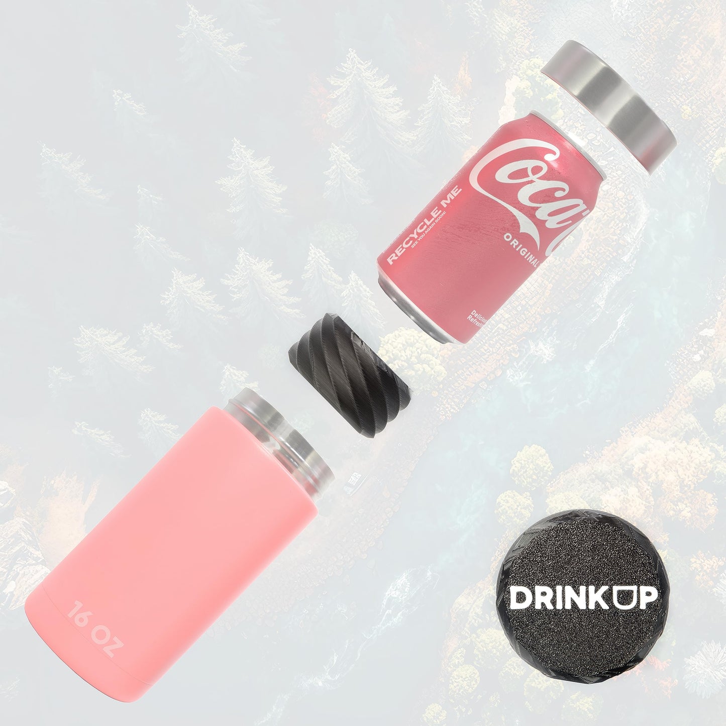 DrinkUp (2 Pack) 12oz Can Adapter for 16oz YETI Can Coolers - Fits MiiR CamelBak RTIC BrüMate, Colster or Insulator for Tallboys - Spacer Extension for 16oz Can coolers use 12oz cans