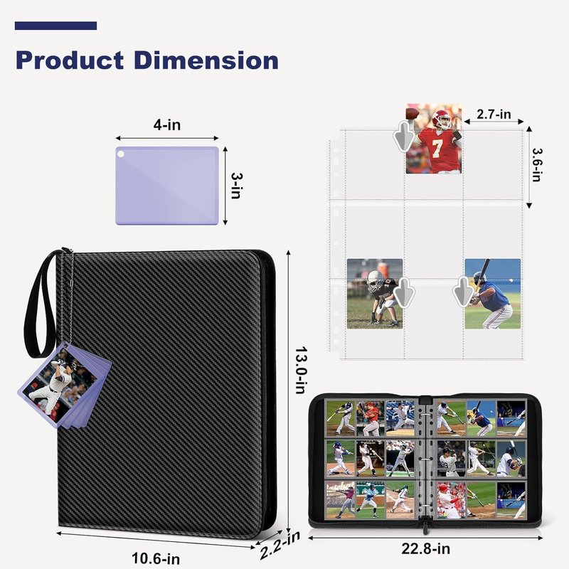 Dark Blue & Black 720 Pocket Card Binder Set | Durable Storage for Trading Cards