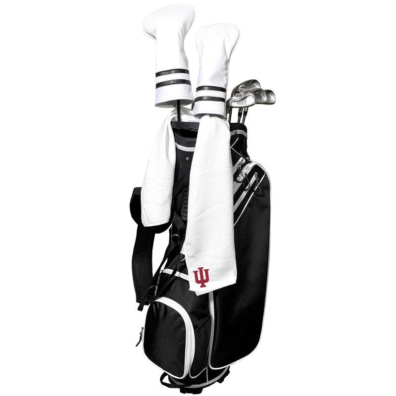 Team Golf NCAA NCAA Microfiber Towel - 16" X 40" (White) with Carabiner Clip, Premium Microfiber with Deep Waffle Pockets- Superior Water Absorption and Quick Dry Golf Cleaning Towel
