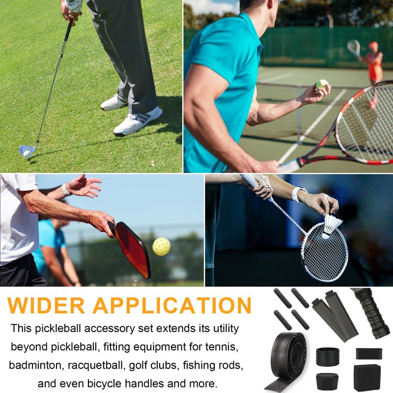 Dexspoeny 11 Pcs Pickleball Paddle Grip Tape Kit, Replacement Handle Wrap for Pickleball Paddle Accessories,Moisture Wicking Surface & Comfort Grip,Universal Pickleball Sport Accessories Set