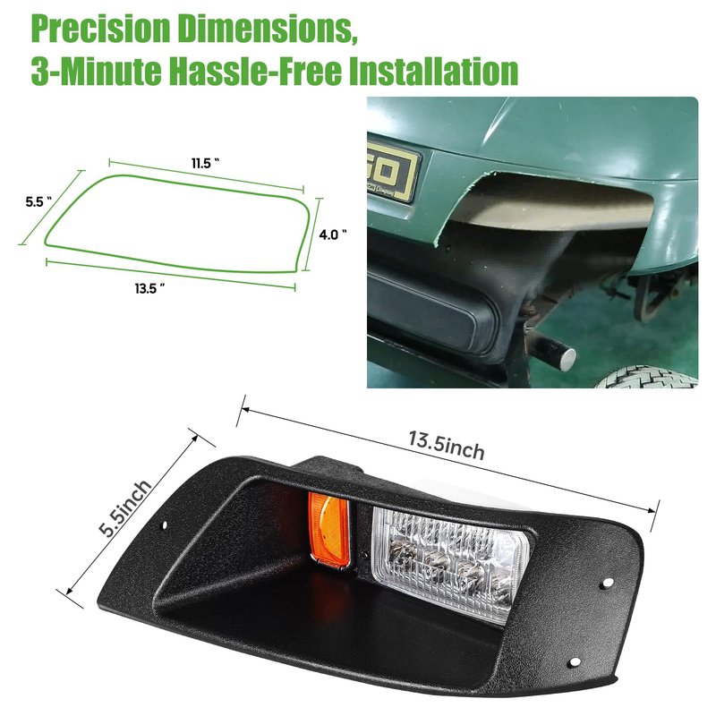 10L0L Golf Cart Headlight Kit for EZGO TXT 1996-2013 Gas & Electric, 12V Driver & Passenger Side, EZGO TXT Headlamp Kit with 3Pin Connector