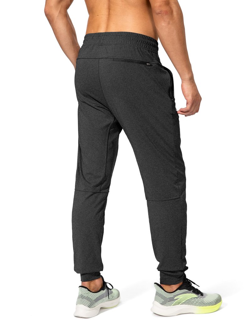 G Gradual Men's Sweatpants with Zipper Pockets Athletic Pants Traning Track Pants Joggers for Men Soccer, Running, Workout(Heathered Black,XL)