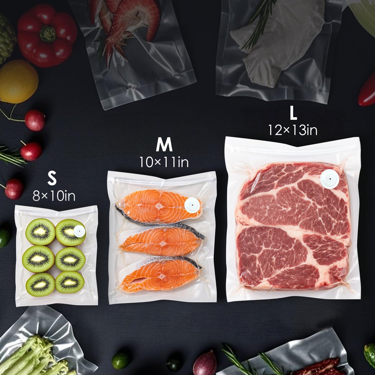 Natupo Vacuum Sealer Bags,Reusable Vacuum Sealer Bags,Can Withstand More Than 100 Washes,Small Size (30 Bags)